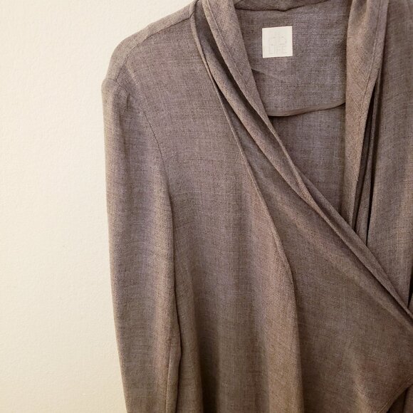 DB Life by Dana Buchman Grey Open Front Lightweight Wool Blend Jacket Size L EUC - Picture 5 of 9
